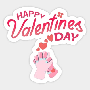 Happy Valentines Day - Hands Together! Sticker